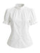 Weißes & Grünes 50er Kleid mit Karo und Spitze