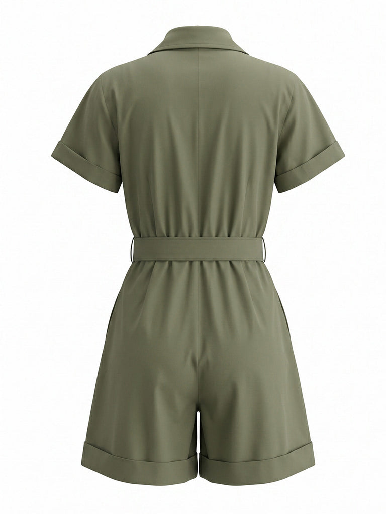 50er Romper mit Reverskragen und Tasche