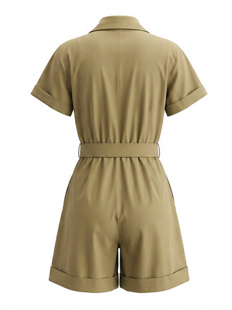 50er Romper mit Reverskragen und Tasche