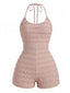 Altrosa 60er Romper mit Strukturstoff und Neckholder