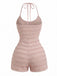 Misty Rose 1960s Lace Halter Jumpsuit 2