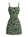 80er Punk Spaghettiträger-Minikleid mit Totenkopf-Fledermaus-Print