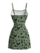 80er Punk Spaghettiträger-Minikleid mit Totenkopf-Fledermaus-Print