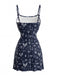80er Punk Spaghettiträger-Minikleid mit Totenkopf-Fledermaus-Print