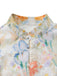Weißes 40er Kleid mit Blumen-Print und Langarm
