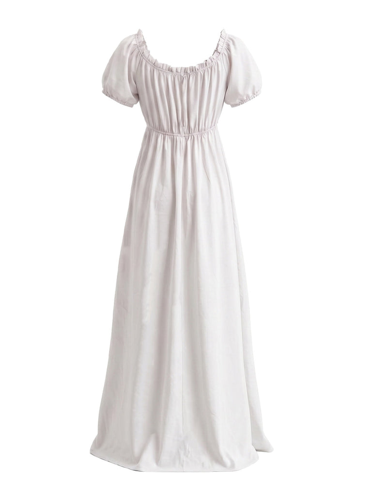 30er Maxikleid mit Puffärmel und Empire-Taille