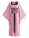 Rosa 80er Gothic-Kleid mit Karree-Ausschnitt und Fledermausärmeln