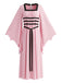 Rosa 80er Gothic-Kleid mit Karree-Ausschnitt und Fledermausärmeln