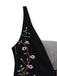 Schwarzes 30er Netz-Langes Kleid mit V-Ausschnitt und Blumen