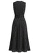 30er Ärmelloses Raffkleid mit Polka-Dots und Rundhals