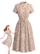 40er Baumwoll-Shirtkleid mit Taillenbinde