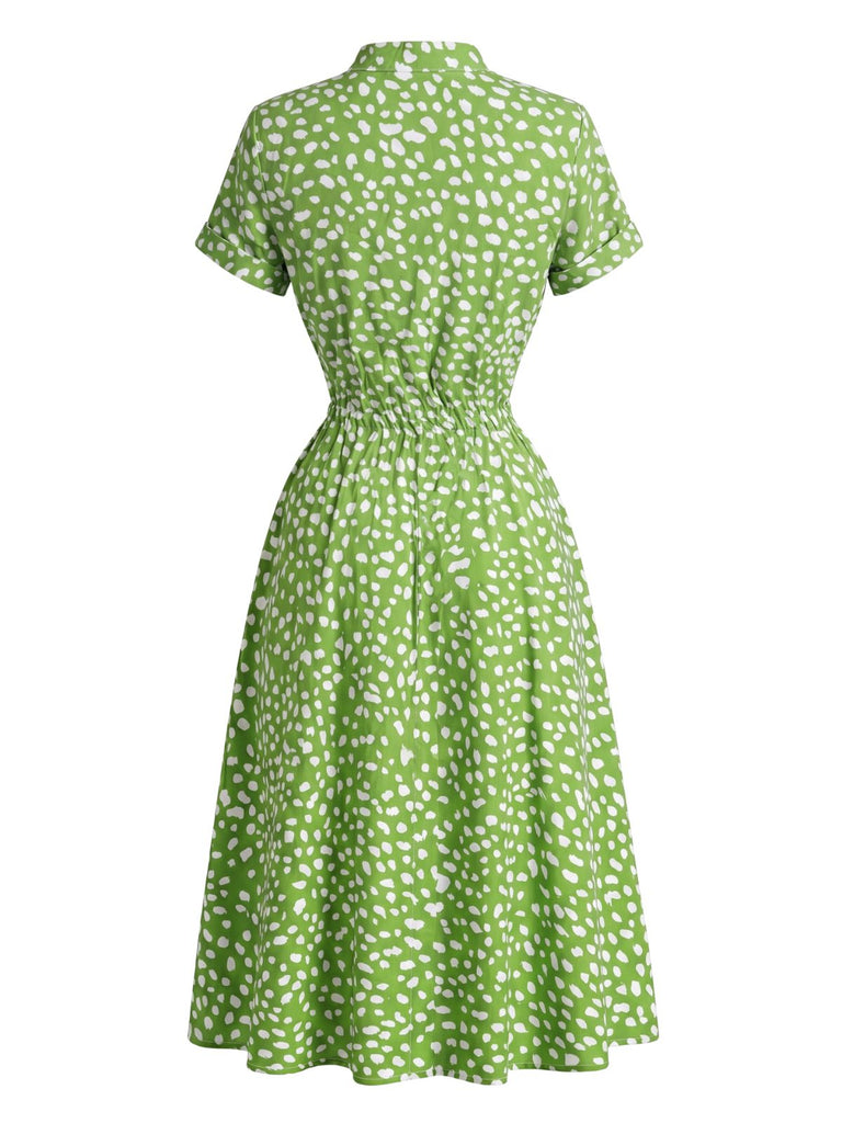 40er Baumwoll-Shirtkleid mit Taillenbinde