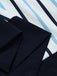 Blauer 50er Rock mit Kontrast und Streifen