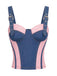 Blau 50er Jeans-Korsett mit Spitze