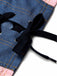 Blau 50er Jeans-Korsett mit Spitze und Kontrast