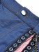 Blauer 50er Jeans-Rock mit Spitzen-Einsatz und Detail