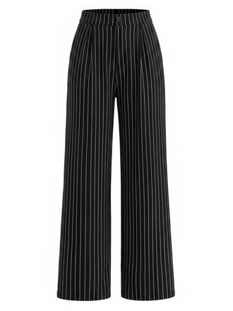Schwarze 30er Strickhose mit weitem Bein