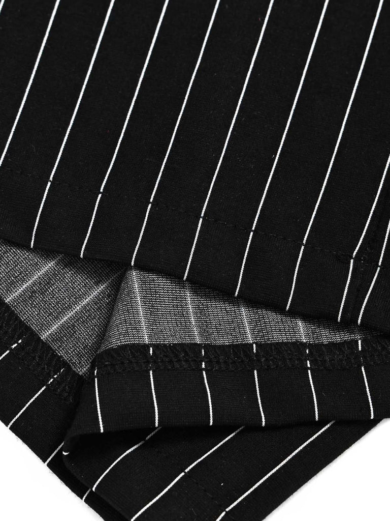 Schwarze 30er Strickhose mit weitem Bein