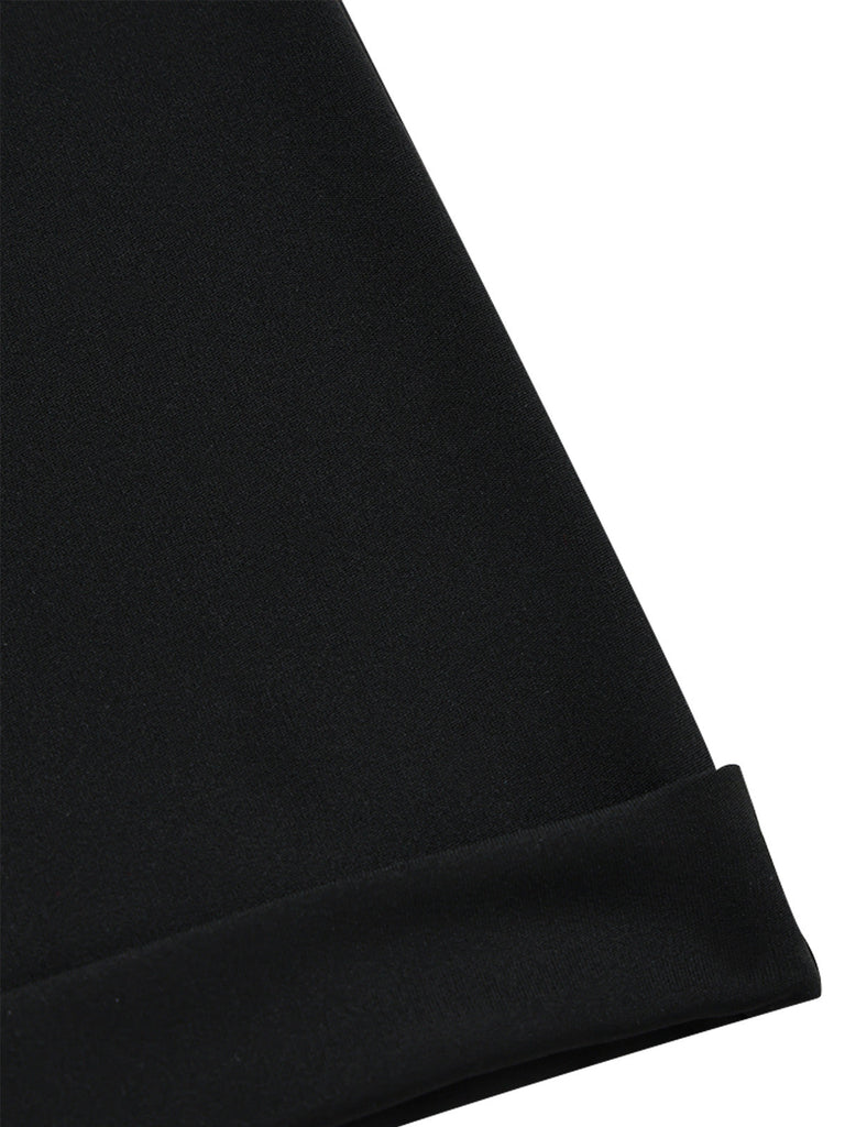 Schwarze 50er kurze Hose mit hoher Taille