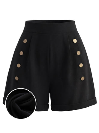 Schwarze 50er kurze Hose mit hoher Taille