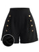 Schwarze 50er kurze Hose mit hoher Taille