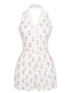[Vorverkauf] Weißer 60er Romper mit Neckholder und Blumen