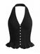 Schwarzes 60er 2PCS Strick-Set mit Rock