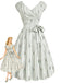 40er Kleid mit Kappärmel und Blumen