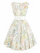 [Vorverkauf] 50er Rockabilly-Kleid mit Aquarell-Blumenprint und Schleife