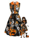 Schwarzes 60er Halloween Kleid mit Bubikragen