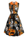 Schwarzes 60er Halloween Kleid mit Bubikragen