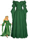 30er schulterfreies Langes Kleid mit Empire-Taille