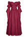30er schulterfreies Langes Kleid mit Empire-Taille