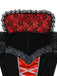 Rotes 50er Halloween Netz-Kleid mit Patchwork und Spitze