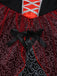 Rotes 50er Halloween Netz-Kleid mit Patchwork und Spitze