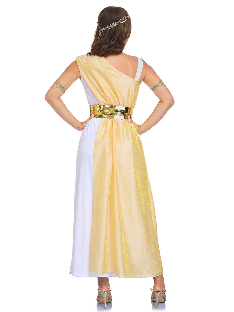 Apricot 30er Göttinnenkleid mit One-Shoulder