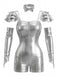Silbernes 50er Halloween Metallic-Set mit Body und Armstulpen