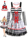 80er Halloween Harlekin-Set mit Rauten-Kostümkleid und Tüllrock