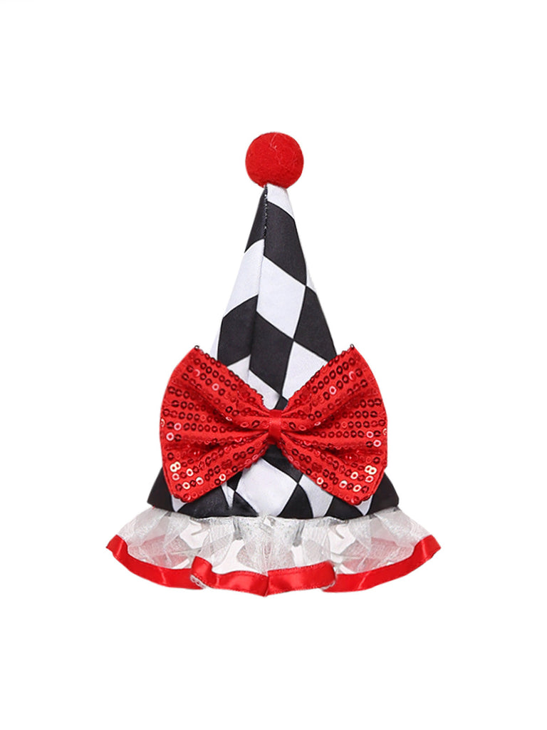 80er Halloween Harlekin-Set mit Rauten-Kostümkleid und Tüllrock