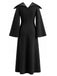 Schwarzes 30er Gothic Kleid mit Glockenärmel
