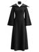Schwarzes 30er Gothic Kleid mit Glockenärmel