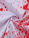 Weißes 40er Blutbrautkleid mit Blutflecken-Print und Spitzenärmeln