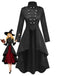 40er mittelalterliche Frackjacke mit Stehkragen und High-Low-Saum