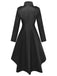 40er mittelalterliche Frackjacke mit Stehkragen und High-Low-Saum