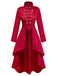 40er mittelalterliche Frackjacke mit Stehkragen und High-Low-Saum