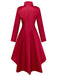 40er mittelalterliche Frackjacke mit Stehkragen und High-Low-Saum