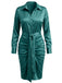 Rosafarbenes 60er Satinhemdkleid mit Raffung und Bindegürtel