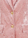 Rosa 50er Blazer aus Pannesamt mit zwei Knöpfen