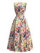 40er Ärmelloses Midikleid mit Blumen