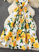 40er Ärmelloses Midikleid mit Blumen